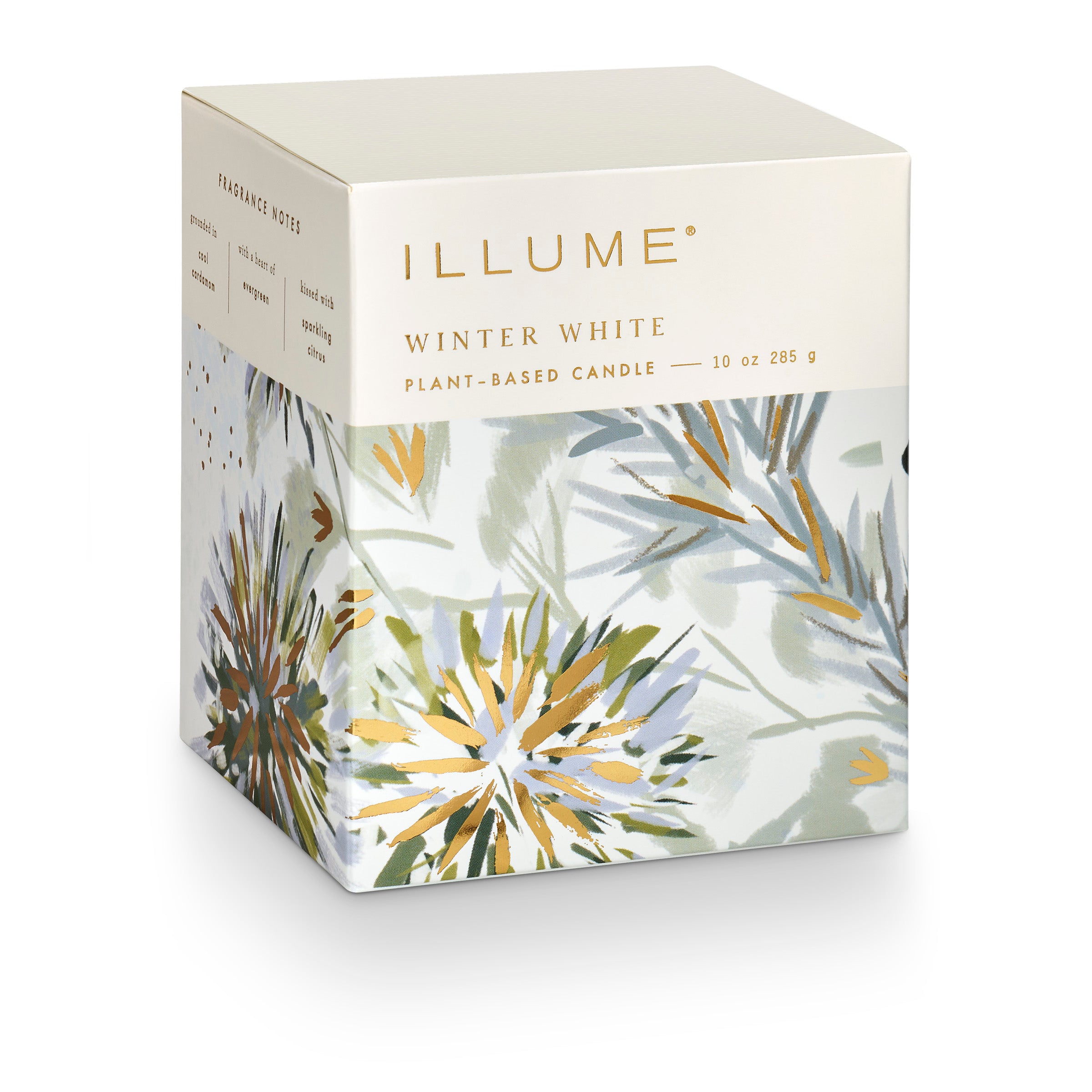 ILLUME® Winter White Refillable Boxed Glass Noble Holiday Candle