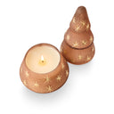 Woodfire Frosted Star Glass Tree Candle