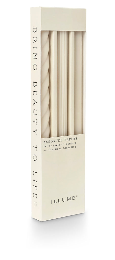 Assorted White Taper Candles 3 - Pack - Illume Candles - 46271005000