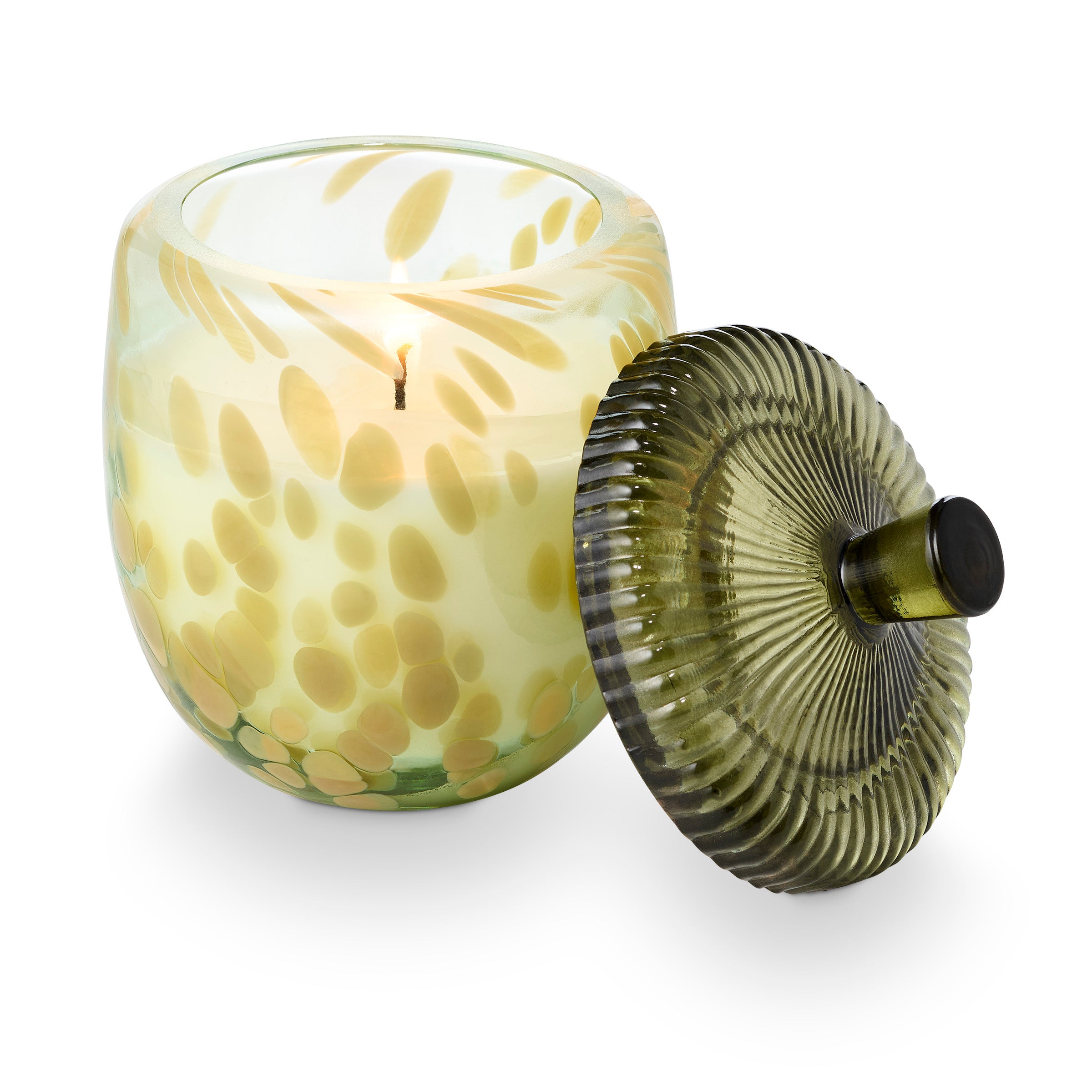 Leaves & Acorns Glass Acorn Candle