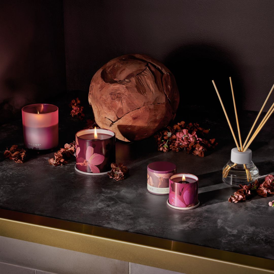 Oleander Oak Refillable Boxed Glass Candle – Illume Candles