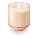 Pink Pine Etched Striped Glass Candle