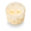 Winter White Frosted Star Glass Candle