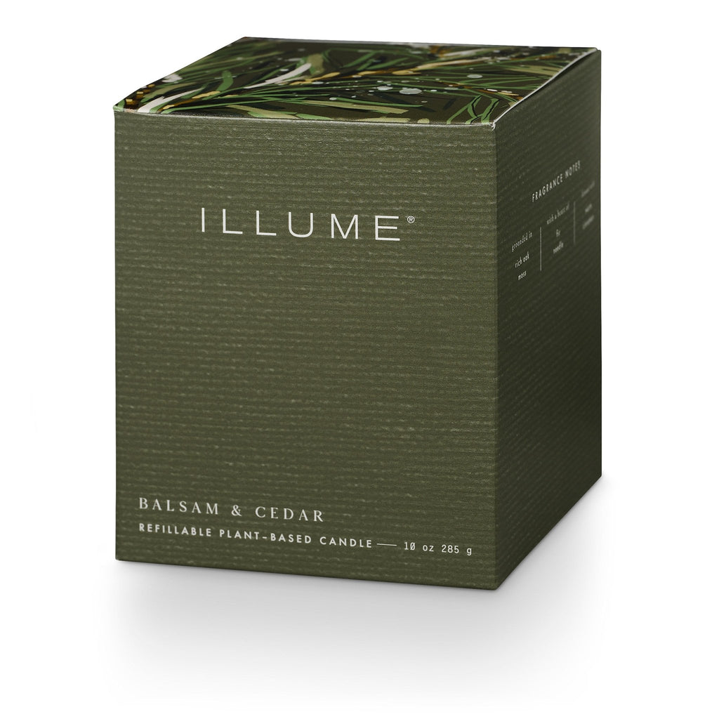 Balsam & Cedar Refillable Boxed Glass Candle - Illume Candles - 45375072000