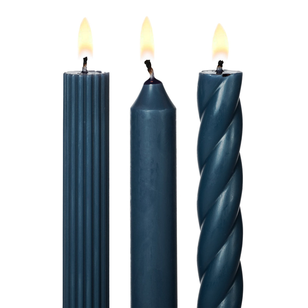 Assorted Deep Blue Candle Tapers 3-Pack - Illume Candles - 46271002000