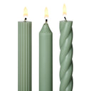 Assorted Sage Green Candle Tapers 3-Pack - Illume Candles - 46271003000