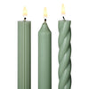 Assorted Sage Green Candle Tapers 3-Pack - Illume Candles - 46271003000