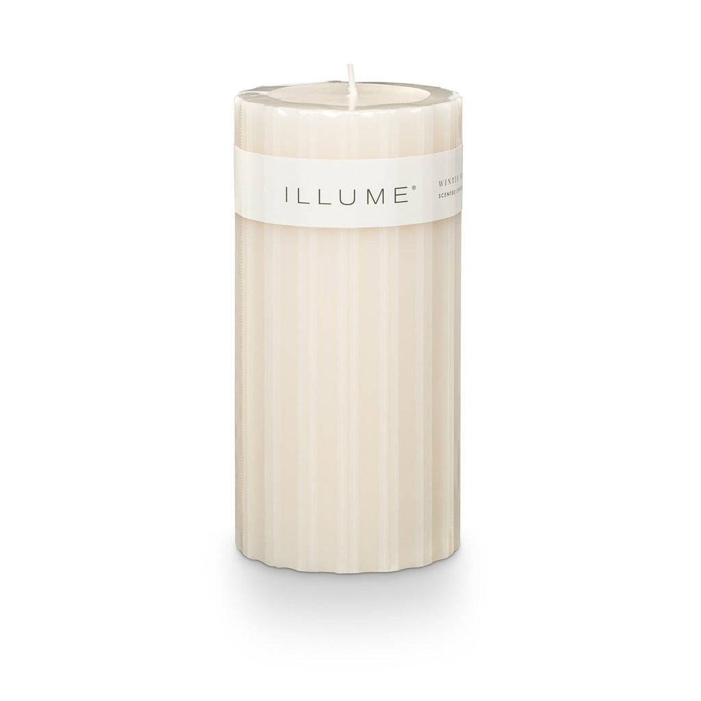Winter White Medium Fragranced Pillar Candle - Illume Candles - 46273333000