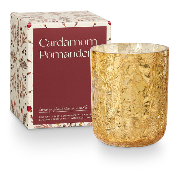 Cardamom Pomander Small Boxed Crackle Glass Candle - Illume Candles - 46280011000