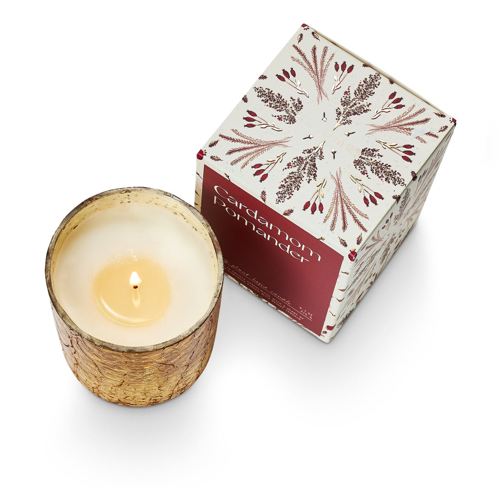 Cardamom Pomander Small Boxed Crackle Glass Candle - Illume Candles - 46280011000