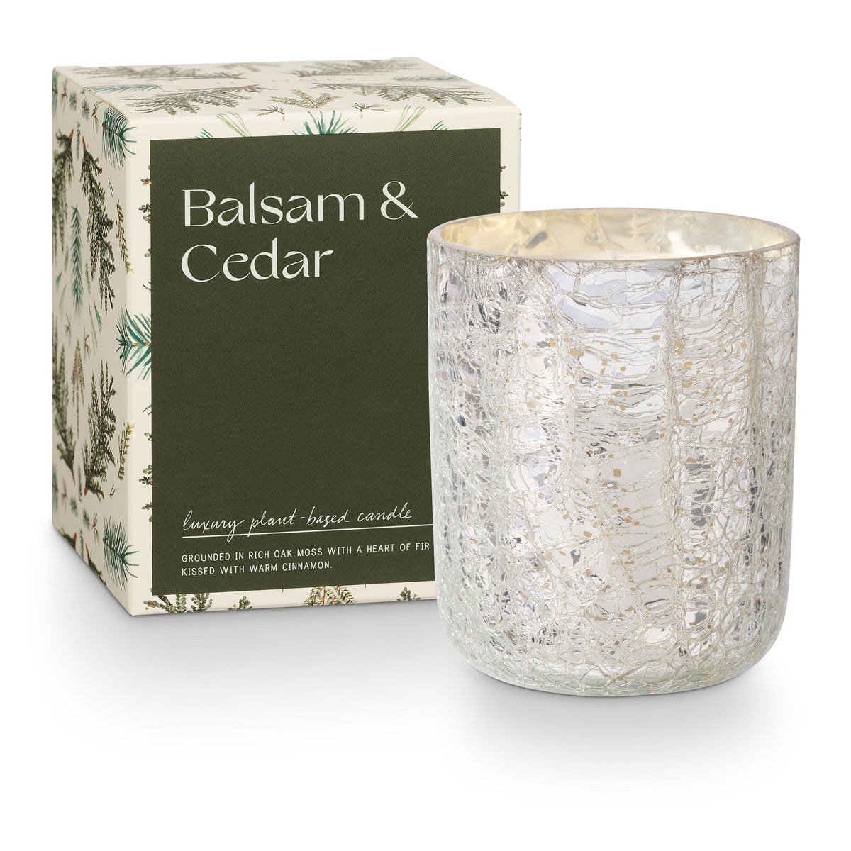 ILLUME® Candles Balsam & Cedar Small Boxed Crackle Glass Holiday Candle