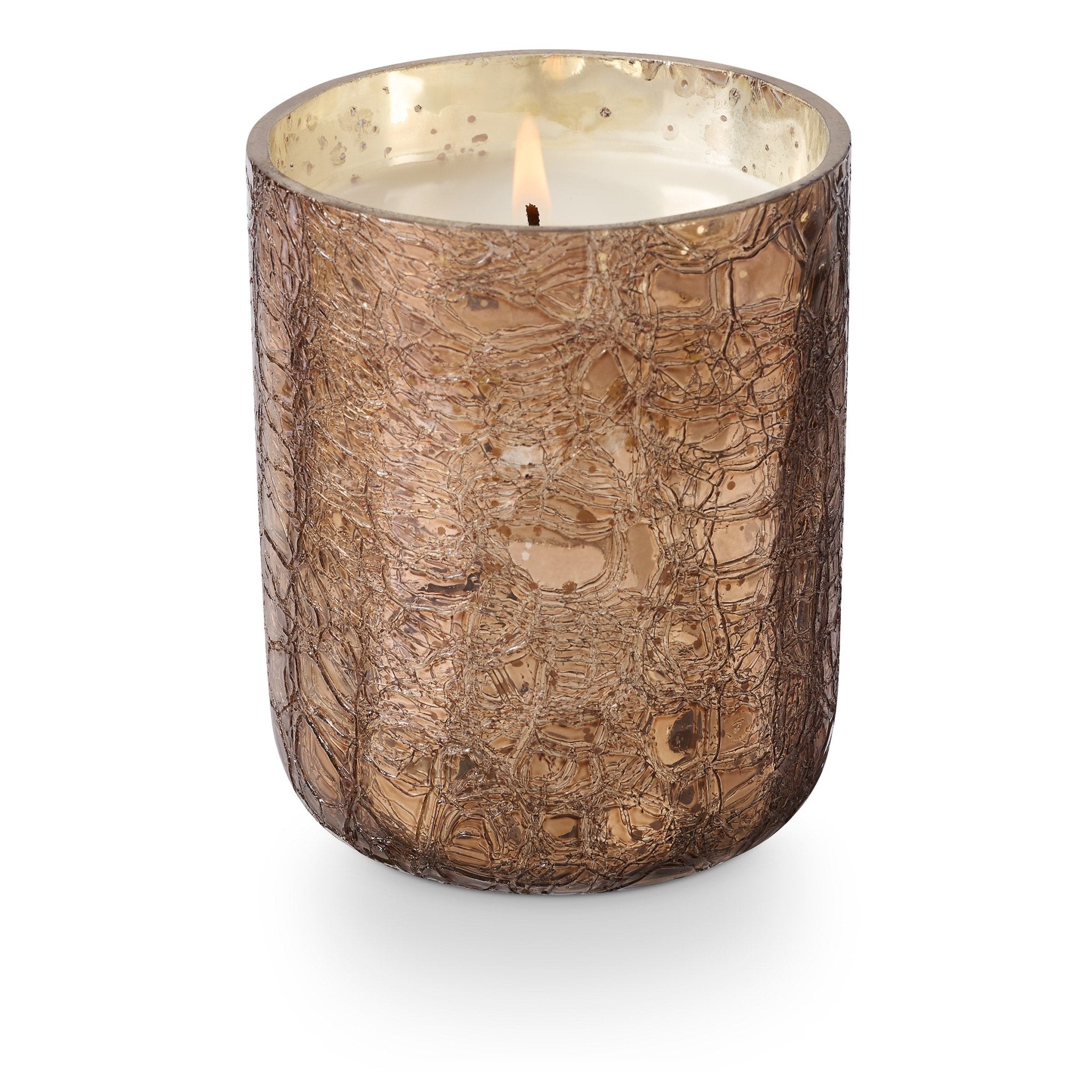 ILLUME® Candles Woodfire Small Boxed Crackle Glass Holiday Candle