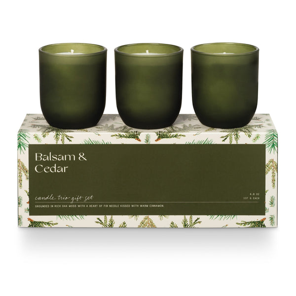 Balsam & Cedar Mini Luxe Sanded Mercury Glass Candle Set – The