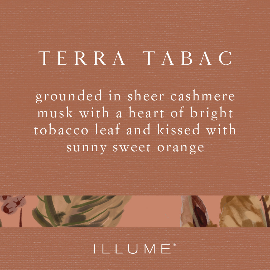 Terra Tabac Small Fragranced Pillar Candle - Illume Candles - 46272001000