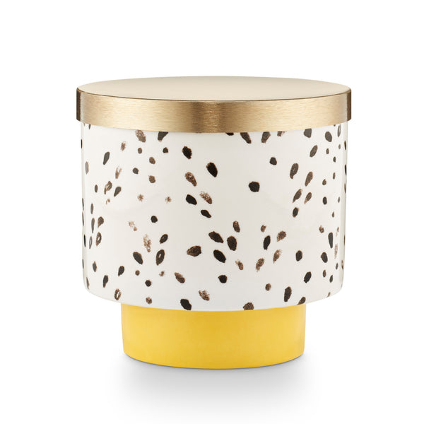 Golden Honeysuckle Lidded Ceramic Candle